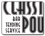 Logo for a bartending service.